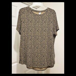 Old Navy Leopard Print Tan & Black S/S Tunic Size L